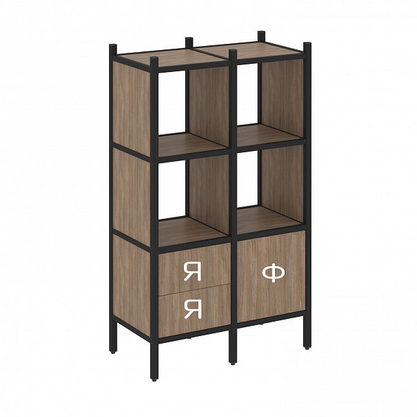 Стеллаж "Loft" VR.L-03 белый бриллиант/черный - Вид 2