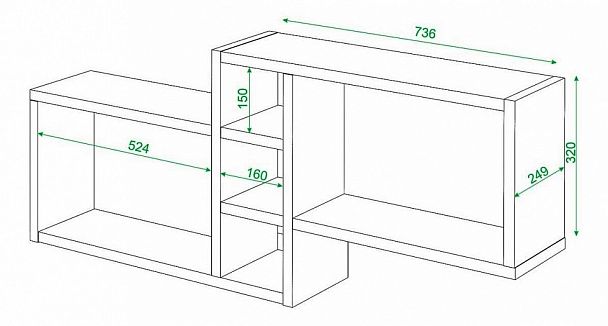 Полка книжная Домино ПК-20 Венге - Вид 3