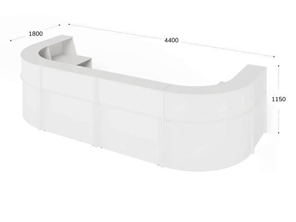 ЛАЙТ / LIGHT RLG073 Двойной ресепшн 440x180x115 Белый - Вид 3