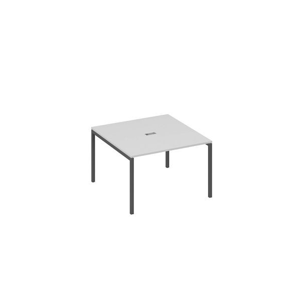 Стол 120 для переговорный на каркасе DUE A4 А4 Б2 131 БП серый / металлокаркас антрацит - Вид 1