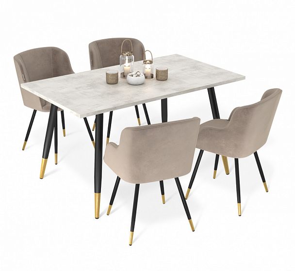 Обеденная группа Sheffilton SHT-DS241 онтарио/латте/черный муар/золото - Вид 1