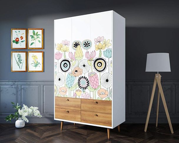 Шкаф трехстворчатый Berber принт 3 арт BB02/Print_03 - Вид 2