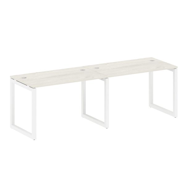 Metal System Quattro Р. ст. на 2 раб. места на О-образном м/к 50БО.СМ-2.2 Дуб наварра/Белый металл 2400*720*750 - Вид 1