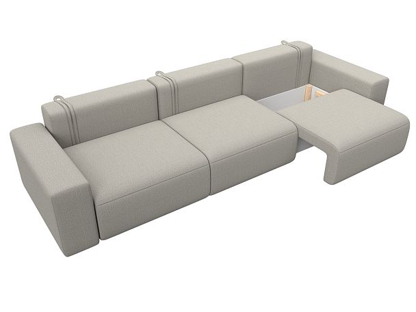 Диван прямой Лига-036 НПБ Классик Лонг Рогожка бежевый - Вид 7