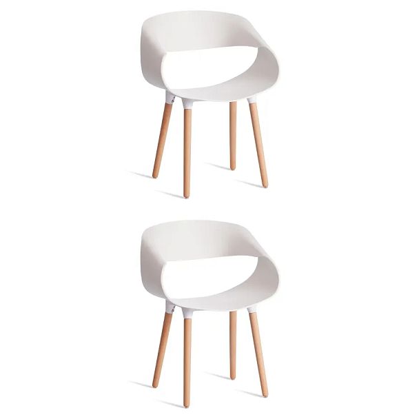 Стул КXX/QXX (мод.C1058-1), пластик/дерево, White (Белый) 70029/ натуральный - Вид 10