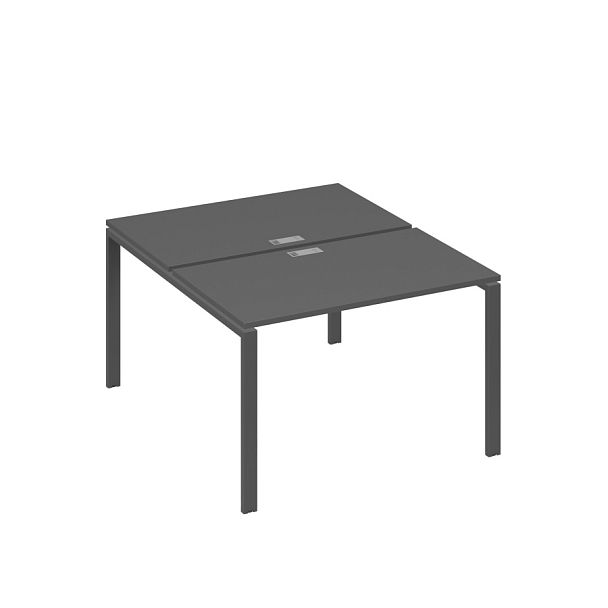 Рабочая станция на металлокаркасе UNO (2х120) A4 А4 Б1 173 БП антрацит премиум / металлокаркас антрацит - Вид 1