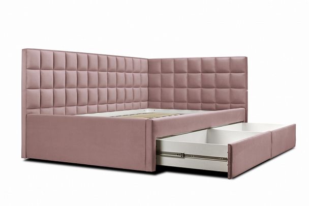 Кровать «Юник» с ящиками 1200, розовый - Вид 2