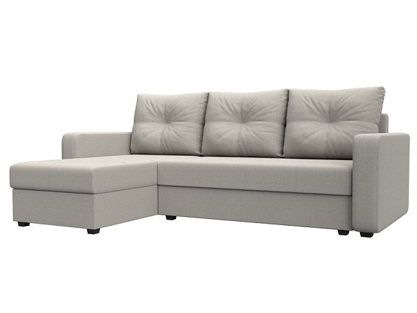 Диван угловой Ливерпуль Лайт левый угол Рогожка бежевый - Вид 1