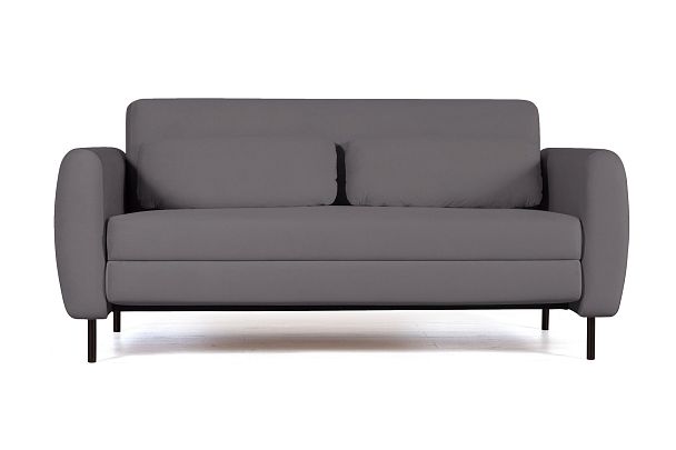 Siena диван-кровать прямой с подлокотниками, бархат серый 27 - Вид 2