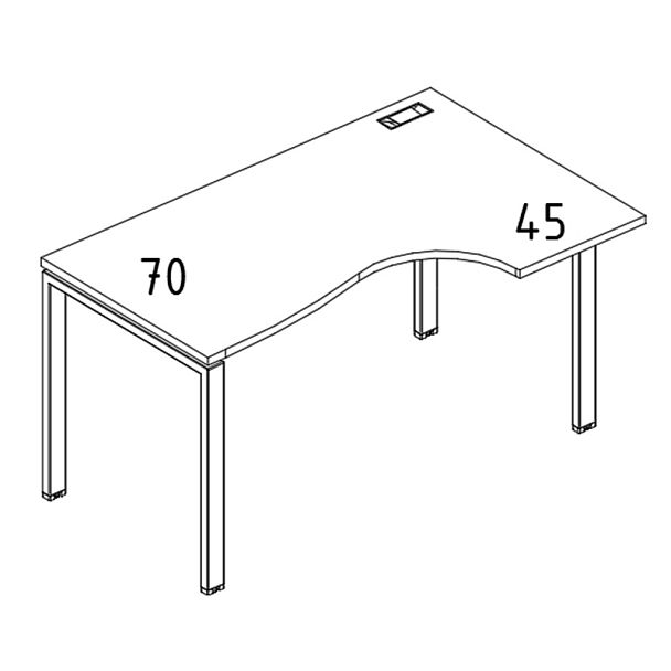 Стол эргономичный правый "Классика" на металлокаркасе UNO A4 А4 Б1 042 БП мокко премиум / металлокаркас белый - Вид 3