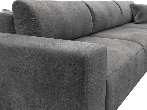 Диван угловой Лига-036 НПБ Классик Лонг правый угол Велюр серый - Вид 4