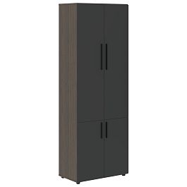 Шкаф высокий широкий VHCS 80.3 Яшма черный/Дуб Сильвер 800х430х2253 VELION - Фото предпросмотра