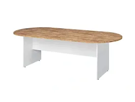 TANDEM RTD011-240-ME Конференц-стол овальный ун-й 2400х1200х750 Таксония медовая/Белый - Фото предпросмотра