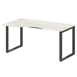 Metal System Стол криволинейный левый на О-образном м/к БО.СА-1 (L) Дуб наварра/Антрацит металл 1600*900*750 - Фото предпросмотра