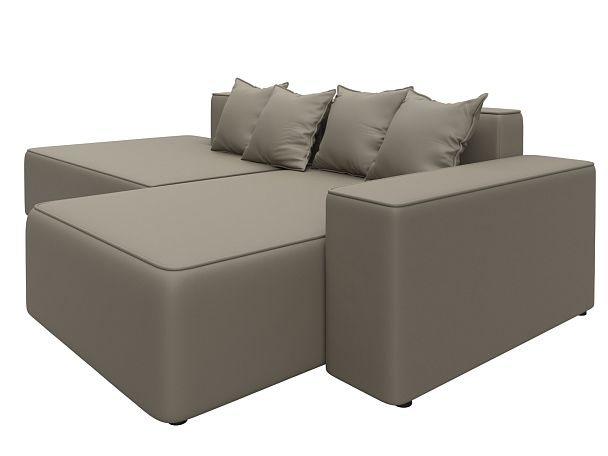 Диван угловой Лига-079 угол правый Экокожа бежевый - Вид 3