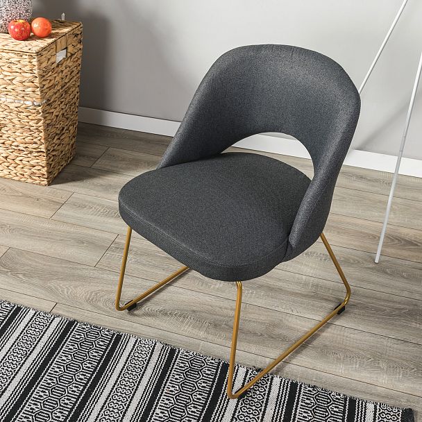 Стул Lars тёмно-серый/Линк золото - Вид 10