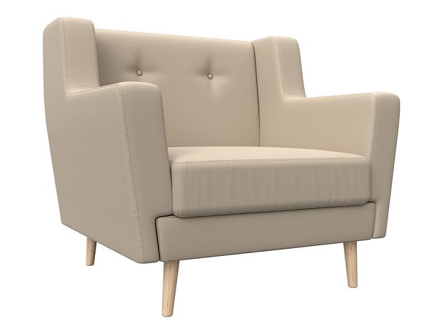 Кресло Брайтон (полностью экокожа бежевая) - Вид 1
