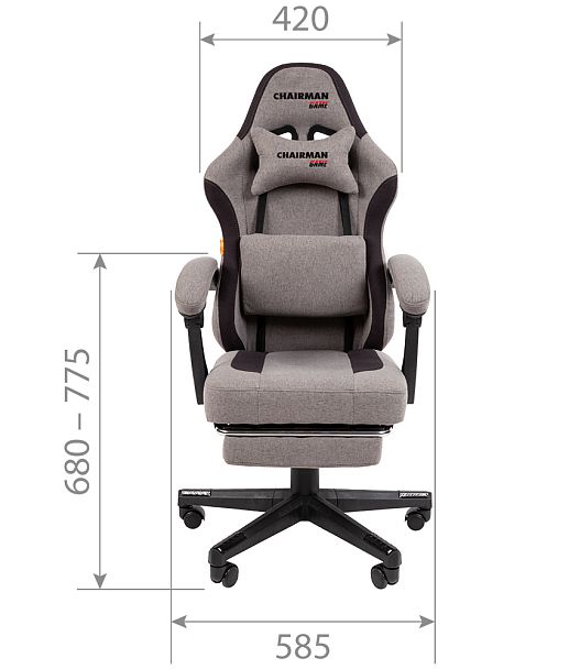 Кресло CHAIRMAN CH27, ткань, серый/черный - Вид 6