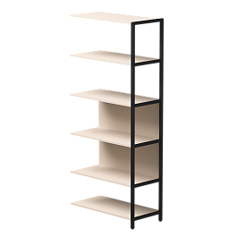 Полустеллаж металлический высокий Everprof EVO 805х385x1840 Кашемир/Черный - Фото предпросмотра