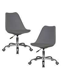 Набор 2 шт Офисное кресло для персонала DOBRIN MICKEY (темно-серый) - Фото предпросмотра