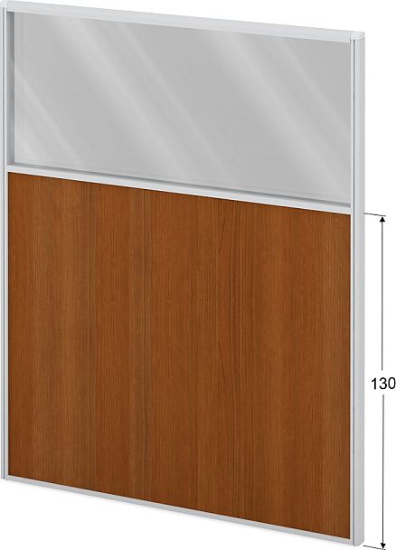 Модуль комбинированный "Мобильные офисные перегородки «Логика»"  ПК-ЛГ-МДК200х160/130С/Д-В1-304 серый - Вид 1