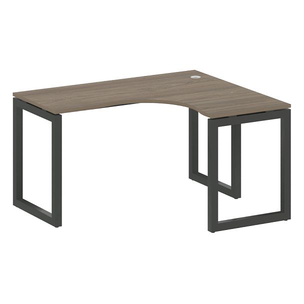 Metal System Quattro Стол криволинейный правый на О-образном м/к 50БО.СА-3 (R) Вяз/Антрацит металл 1400*1200*750 - Вид 1