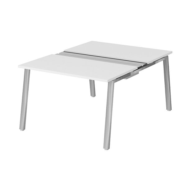 Рабочая станция на металлокаркасе с щетками и лотком "Столы для персонала"  ПК-ТНП-СР120Х160Н2/МКА/БЭ/КК-В2-1049 белый - Вид 1