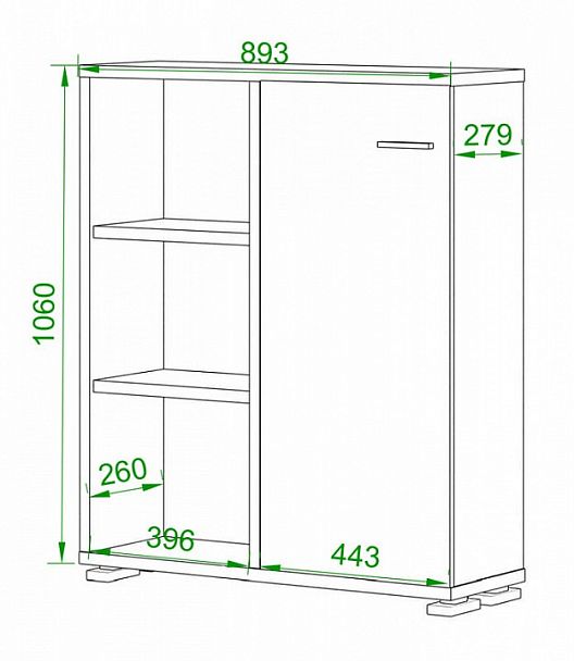 Тумба комбинированная Домино ПУ-50-2 Карамель/Шамони - Вид 2