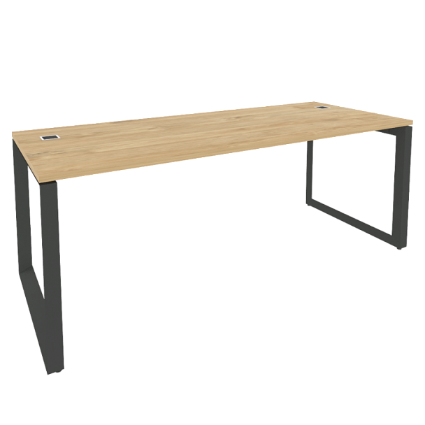 Onix Direct Стол рабочий руководителя на О-образном м/к O.MO-SRR-6.8 Тиквуд светлый/Антрацит металл 1980*800*750 - Вид 1