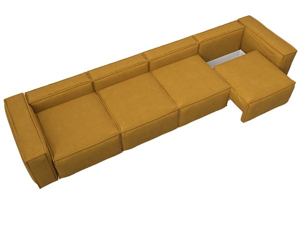Диван прямой Лига-081 НПБ МегаЛонг Велюр желтый - Вид 7