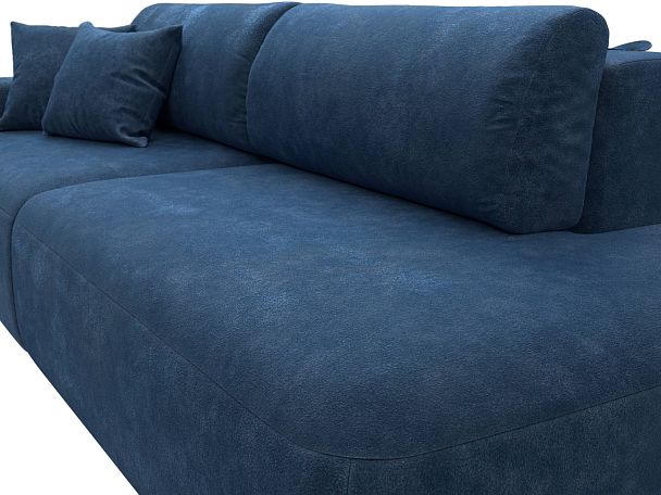 Диван прямой Лига-036 НПБ Модерн подлокотник слева Велюр синий - Вид 4