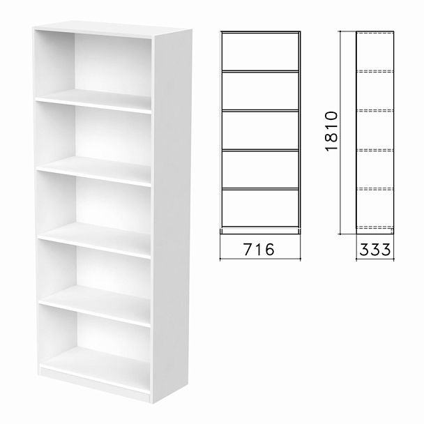 Шкаф (стеллаж) "Бюджет", 716х333х1810 мм, 4 полки, белый, 402651-290 - Вид 1