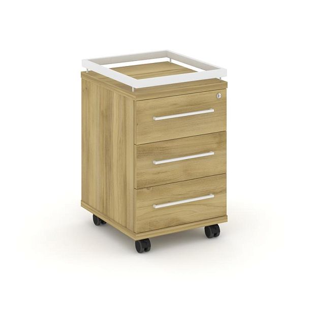 Rift Тумба мобильная усиленная + рамка RF.TM-003 Дуб Винченцо/Металл Белый 416*460*665 - Вид 1