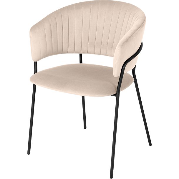 Комплект кухонных стульев Даксон кремовый велюр/черный, 2 шт. - Вид 1
