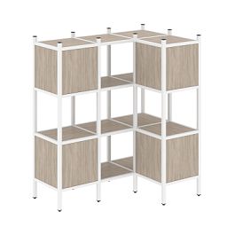 Loft Угловой внутренний стеллаж наборный VR.L-29 Дуб аттик/Белый металл 1278*862*1458 - Фото предпросмотра