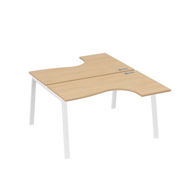 Рабочая станция TRE (2х140) столы Классика эргономичные A4 А4 Б3 181  БП натуральный дуб / металлокаркас белый - Вид 1