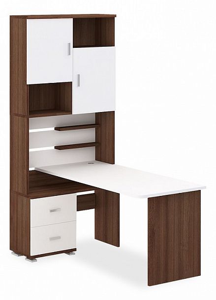 Стол компьютерный Домино СР-720/160 Белый/Шамони левый - Вид 1