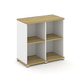 Concept Стеллаж 2 узкие секции, 2 ниши CN.STU-220 Дуб Винченцо/Белый Бриллиант/Металл Белый 836*420*818 - Фото предпросмотра