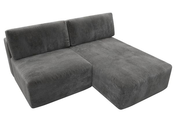 Диван угловой модульный Лига-060 НПБ угол универсальный Велюр серый - Вид 6