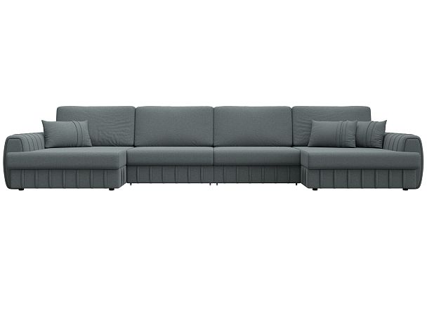 Диван П-образный Лига-057 НПБ Лонг Рогожка серый - Вид 2