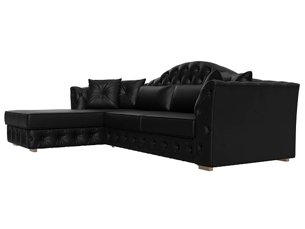 Диван угловой Артис левый угол Экокожа черный - Вид 3