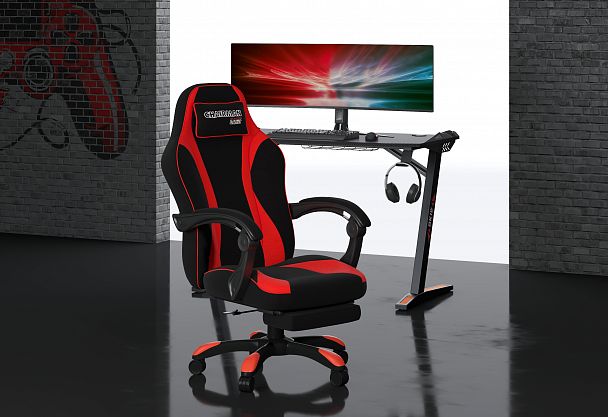 Кресло CHAIRMAN GAME 35, ткань, черный/красный - Вид 8