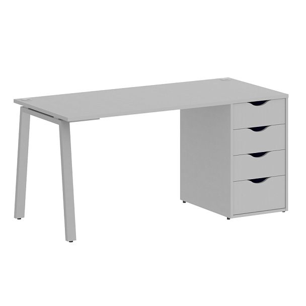 Home Office Стол письменный VR.SP-3-158.4.A Серый/Серый металл 1580*720*750 - Вид 1