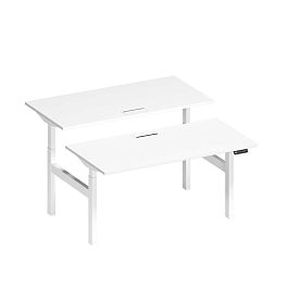 Рабочая станция на электроприводе с заглушками Elevo А2 БГ 103 БП белый премиум / белый гладкий - Фото предпросмотра