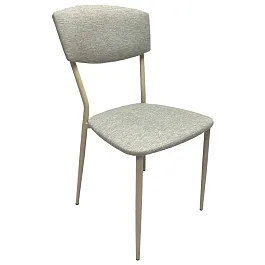 Стул для столовых, кафе, дома РС23, бежевый перламутровый каркас, рогожка бежевая - Фото предпросмотра