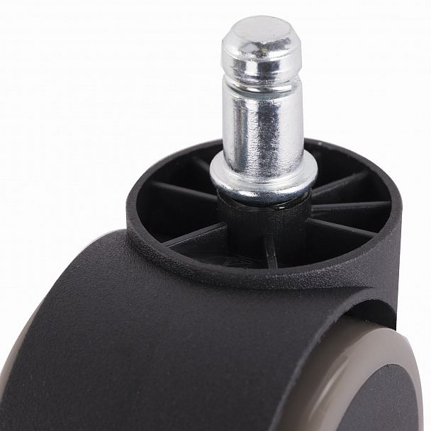 Колеса (ролики) для кресла, комплект 5 шт., прорезиненные, шток d - 11 мм, цвет черный - Вид 5