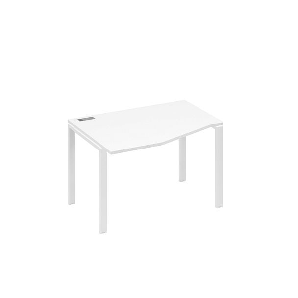 Стол эргономичный левый "Техно" на металлокаркасе UNO A4 А4 Б1 061 БП белый премиум / металлокаркас белый - Вид 1