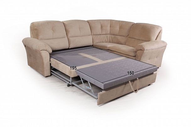 Diamante диван-кровать угловой велюр бежевый - Вид 5