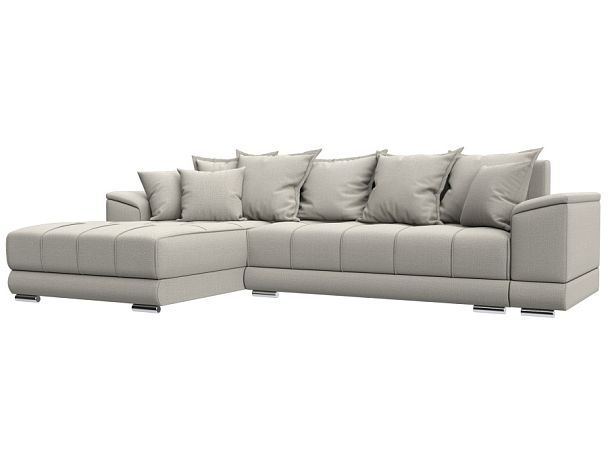 Диван угловой НордСтар левый угол Рогожка бежевый - Вид 1