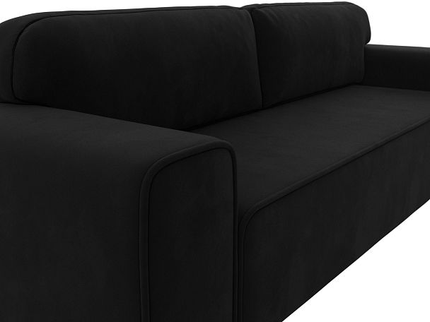 Прямой диван Лига-029 Микровельвет черный - Вид 4